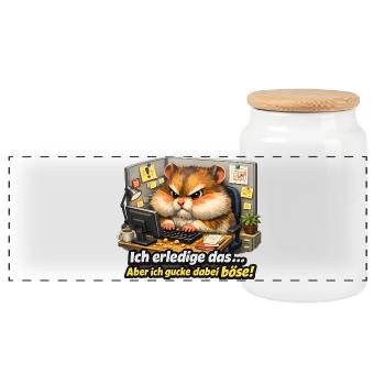 Nagut ich machs aber ich schaue dabei böse-black - Panorama Keksdose mit Holzdeckel - Weiß - Vorne