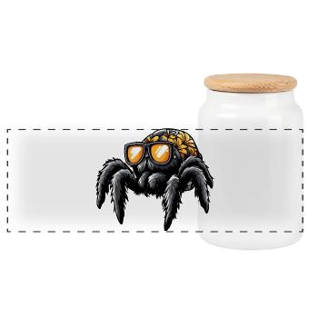 Tarantula Comic Holidays - Boîte à biscuits avec couvercle en bois - blanc - Devant