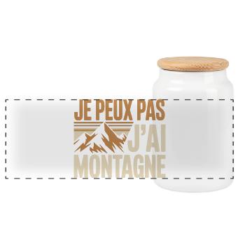 Je peux pas j’ai montagne humour randonneur drole - Boîte à biscuits avec couvercle en bois - blanc - Devant