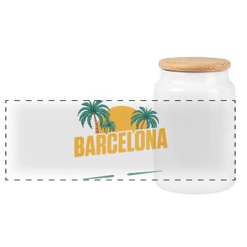 Barcelone Party Crew - Boîte à biscuits avec couvercle en bois - blanc - Devant