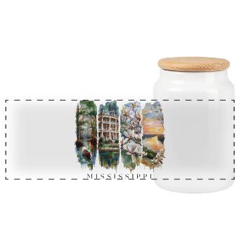 Mississippi Urlaub Travel – Südstaaten Charme - Panorama Keksdose mit Holzdeckel - Weiß - Vorne