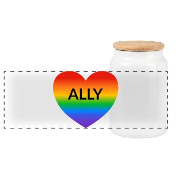 Allié Gay Fierté LGBT Alliances - Boîte à biscuits avec couvercle en bois - blanc - Devant