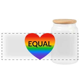 Fierté Arc-en-ciel au cœur égal - Boîte à biscuits avec couvercle en bois - blanc - Devant