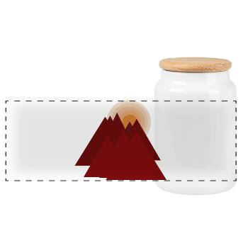Les Montagnes Rouges au lever du soleil - Boîte à biscuits avec couvercle en bois - blanc - Devant