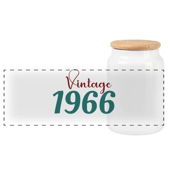 Tee 60 Ans Rétro 70s Né(e) 1966 - Boîte à biscuits avec couvercle en bois - blanc - Devant