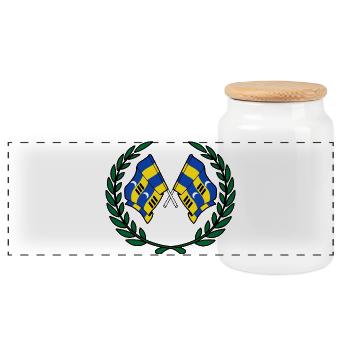 Drapeaux de laurier d’Ameland – Fierté de l’île - Boîte à biscuits avec couvercle en bois - blanc - Devant