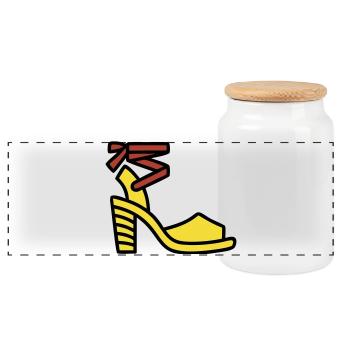 High Heel Shoe Fashion Italy Fashionista - Panoramic Cookie Jar with Wooden Lid - white - Front