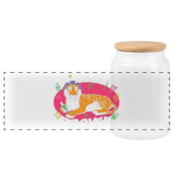 Tiger Lounge RAR BOYS ! - Boîte à biscuits avec couvercle en bois - blanc - Devant
