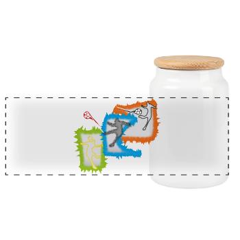 Joueurs de football - Boîte à biscuits avec couvercle en bois - blanc - Devant