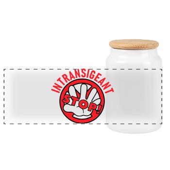 Intransigeant - Boîte à biscuits avec couvercle en bois - blanc - Devant