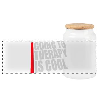 Going To Therapy Is Cool Funny Mentally Healthy - Panoramic Cookie Jar with Wooden Lid - white - Front