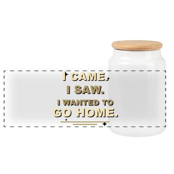 Je suis venu, j’ai vu que je voulais rentrer chez moi - Boîte à biscuits avec couvercle en bois - blanc - Devant