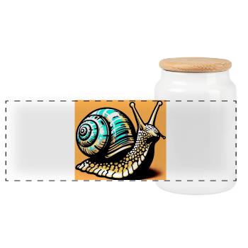 Escargot - Boîte à biscuits avec couvercle en bois - blanc - Devant