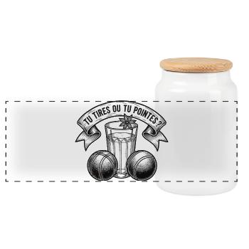 Pétanque Tu Tires Ou Tu Pointes Pastis - Boîte à biscuits avec couvercle en bois - blanc - Devant