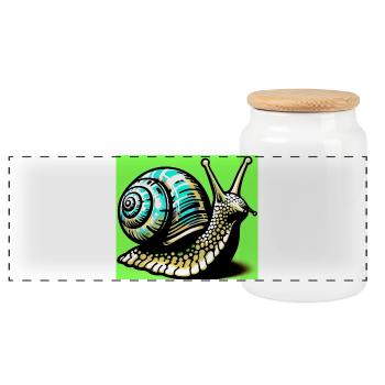 Escargot - Boîte à biscuits avec couvercle en bois - blanc - Devant