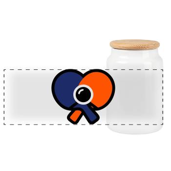 Raquettes de tennis de table Cœur Tennis de table Amour - Boîte à biscuits avec couvercle en bois - blanc - Devant