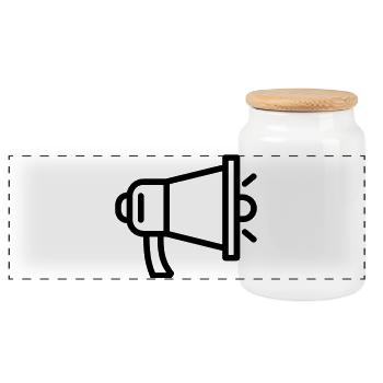 mégaphone - Boîte à biscuits avec couvercle en bois - blanc - Devant