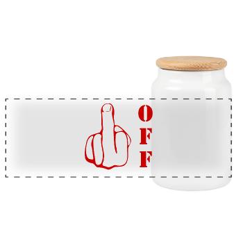 Déclaration rebelle du majeur, va te faire foutre. - Boîte à biscuits avec couvercle en bois - blanc - Devant