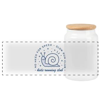 Club de course pour enfants - Boîte à biscuits avec couvercle en bois - blanc - Devant