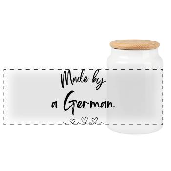 Made by a German - Panorama Keksdose mit Holzdeckel - Weiß - Vorne