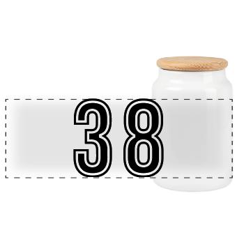 Symbole du chiffre 38 - Boîte à biscuits avec couvercle en bois - blanc - Devant