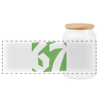 67 Minimal Streetwear Trend Design - Panoramic Cookie Jar with Wooden Lid - white - Front