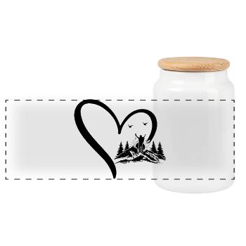 Cœur de randonnée montagneuse pour les amateurs de randonnée - Boîte à biscuits avec couvercle en bois - blanc - Devant