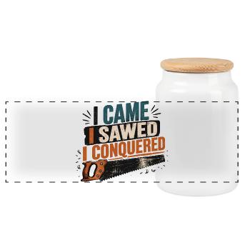 Cadeau de menuisier pour le menuisier - Boîte à biscuits avec couvercle en bois - blanc - Devant