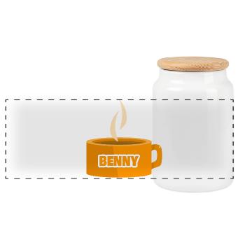 Geschenk für Benny - Panorama Keksdose mit Holzdeckel - Weiß - Vorne
