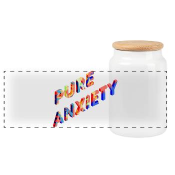 Punk Anxiety Neon-Splash - Panorama Keksdose mit Holzdeckel - Weiß - Vorne