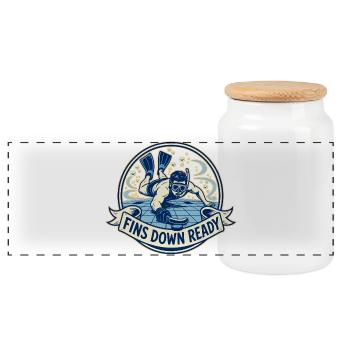 FINS DOWN READY - Panorama Keksdose mit Holzdeckel - Weiß - Vorne