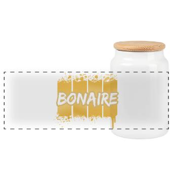 Bonaire - Panoramic Cookie Jar with Wooden Lid - white - Front