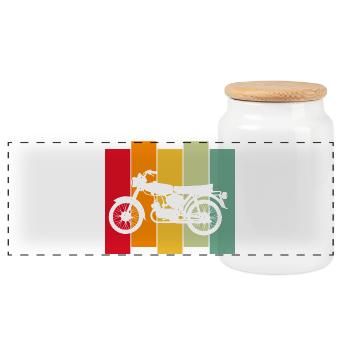 Le pilote Simson Schwalbe Ossi - Boîte à biscuits avec couvercle en bois - blanc - Devant