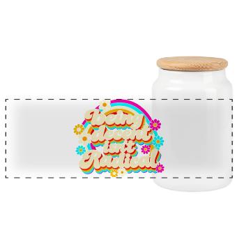 Being Decent Isn't Radical Retro - Panorama Keksdose mit Holzdeckel - Weiß - Vorne