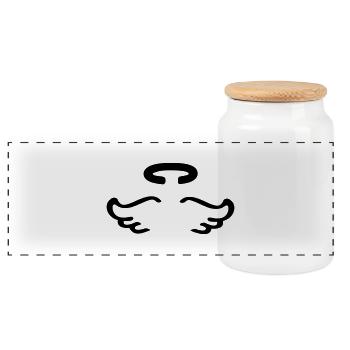 symbole de Ange - Boîte à biscuits avec couvercle en bois - blanc - Devant