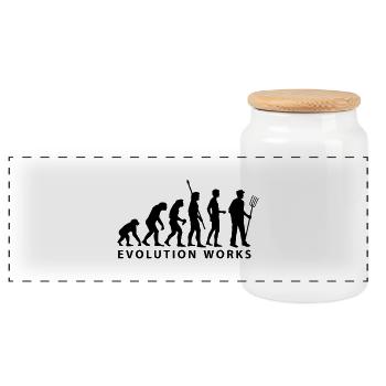 evolution_bauer - Panorama Keksdose mit Holzdeckel - Weiß - Vorne