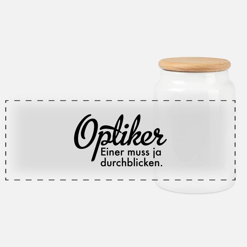Optiker - Panorama Keksdose mit Holzdeckel - Weiß
