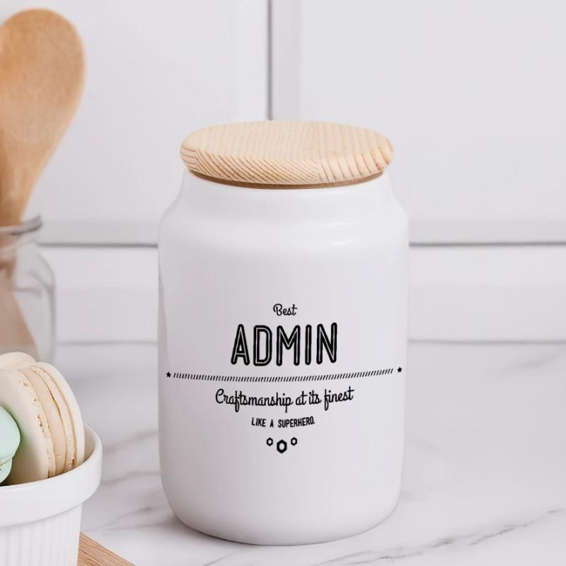 Best Admin - craftsmanship at its finest Panoramic Cookie Jar with Wooden Lid