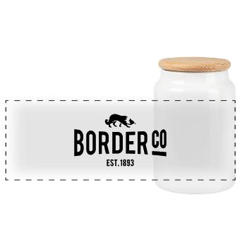 Border Co - Boîte à biscuits avec couvercle en bois - blanc - Devant