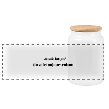 Je suis fatigué - Boîte à biscuits avec couvercle en bois - blanc - Devant
