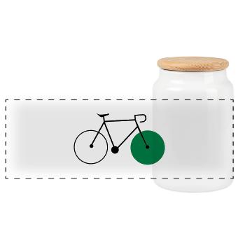 bike fixie fahrrad cycling sommer radsport rad - Panorama Keksdose mit Holzdeckel - Weiß - Vorne