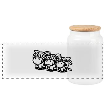 cow_family_with_boy_1c - Boîte à biscuits avec couvercle en bois - blanc - Devant