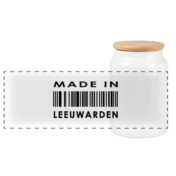 madein nl 19 leeuwarden - Panorama Keksdose mit Holzdeckel - Weiß - Vorne