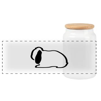 NHD contour Dwarf Lop Lop oreilles de lapin nhd - Boîte à biscuits avec couvercle en bois - blanc - Devant