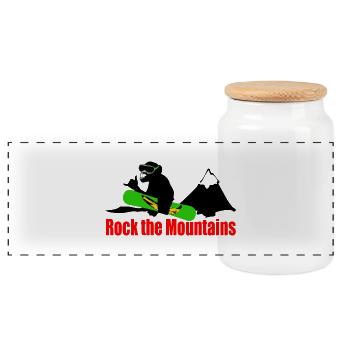 rock the mountains - Panorama Keksdose mit Holzdeckel - Weiß - Vorne