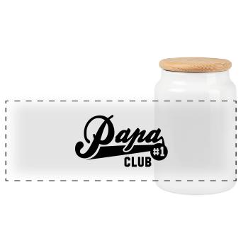 Papa No1 CLUB - Boîte à biscuits avec couvercle en bois - blanc - Devant