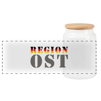 Région de l'Est (Allemagne de l'Est) - Boîte à biscuits avec couvercle en bois - blanc - Devant