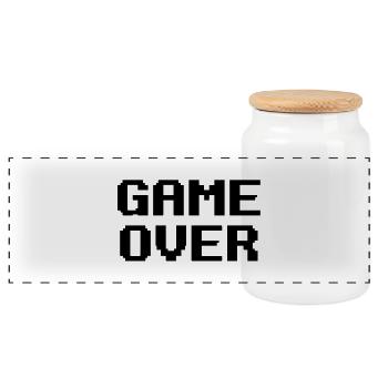 Game Over - Panoramic Cookie Jar with Wooden Lid - white - Front