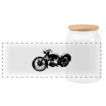 Simson AWO Touren - Panorama Keksdose mit Holzdeckel - Weiß - Vorne