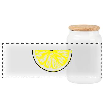 lemon_slice - Panoramic Cookie Jar with Wooden Lid - white - Front